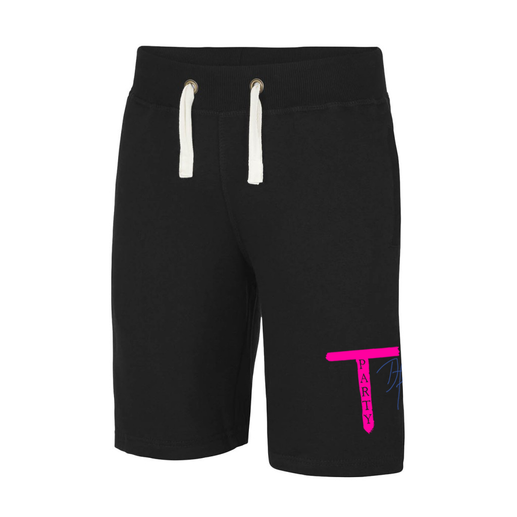 T-Party' Black Sweat Shorts