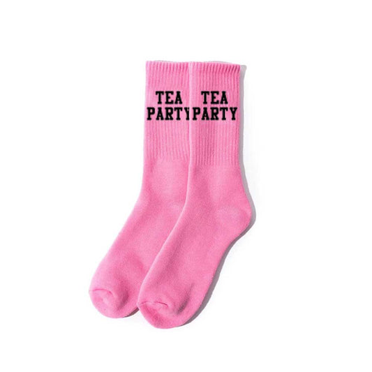 TEA PARTY PINK SOCKS