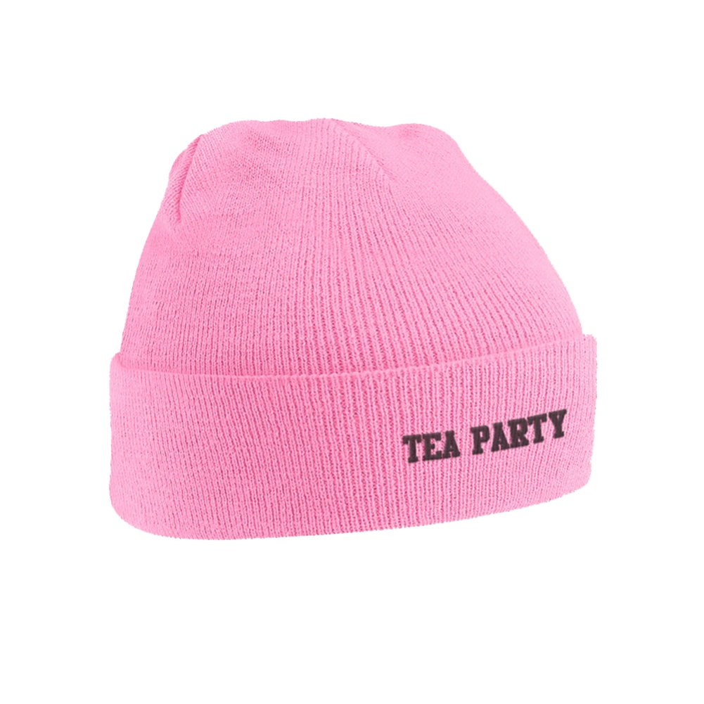 'Tea Party' Pink Beanie O/S
